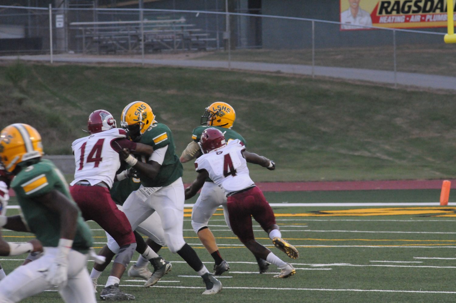 Junior Jalen Rivers forces a fumble on the first play of the game for the Knights defense. 