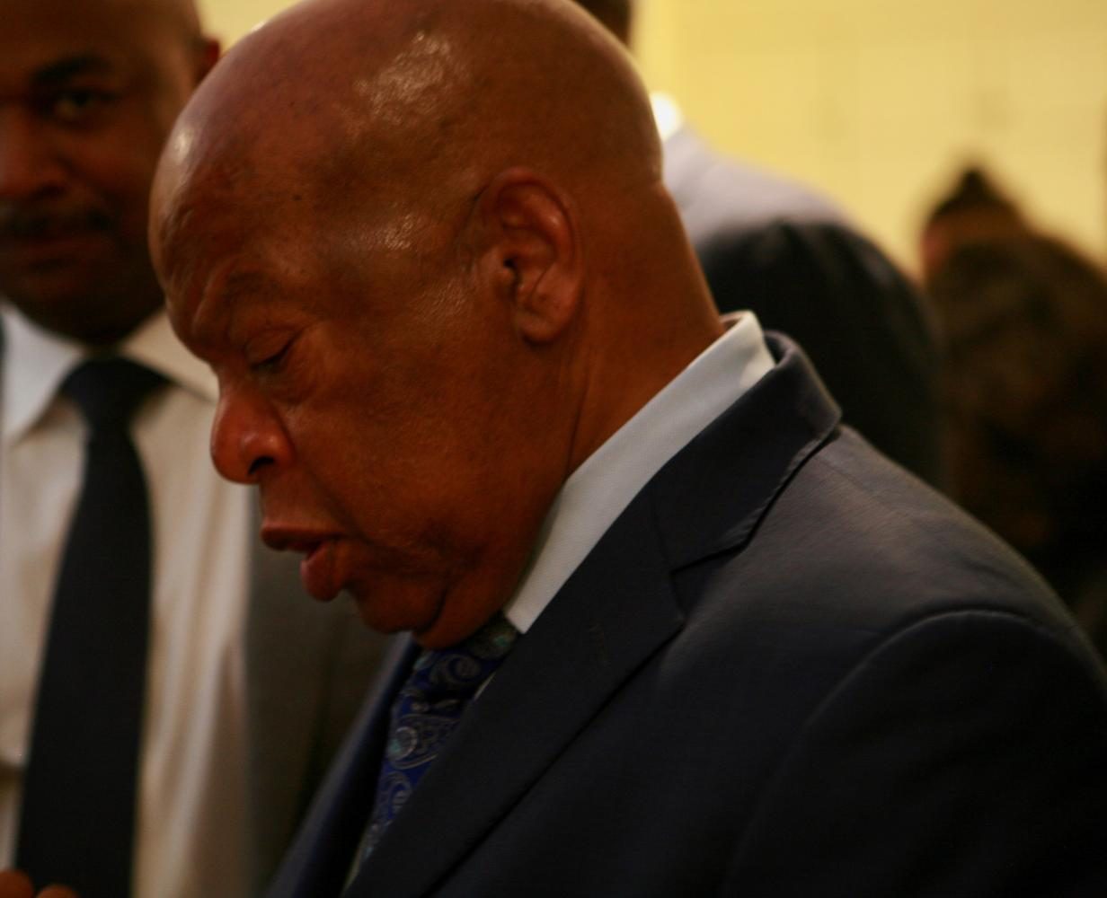 Congressman John Lewis speaks at Inman park about current issues including UVA protests.