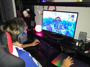 Kutay Citlak practices his Fortnite skills for his upcoming video. 