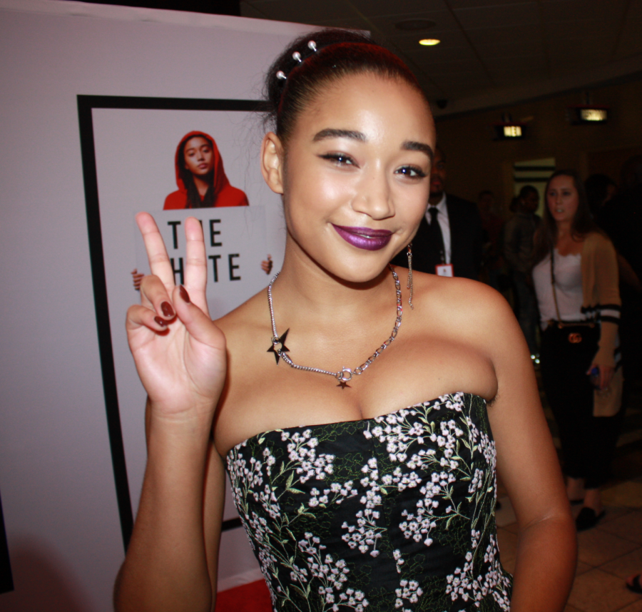 Amandla Stenberg (Starr Carter) at the movie premiere Oct. 3, hopes the film helps young black women feel validated.