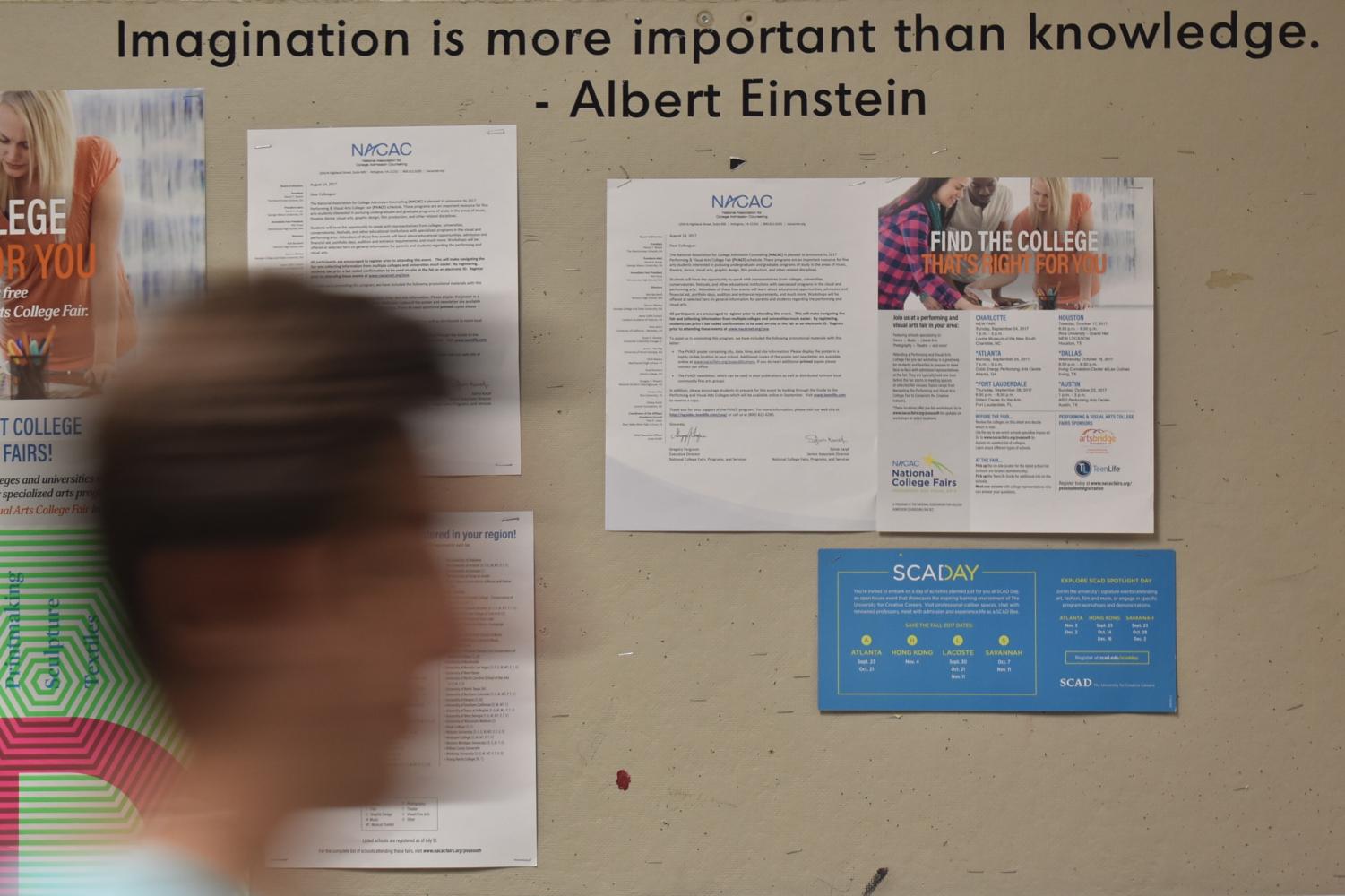 WISE WORDS: Quotes posted in Grady hallways inspire students amid the blur of a busy day. Art teacher John Brandhorst came up with the concept of scattering various words around the school to encourage more observation of surroundings in students.