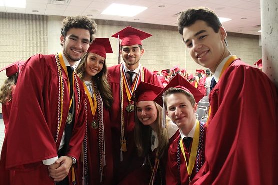 Several members of the Class of 2018 just prior to graduation on May 24, 2018 at the Georgia World Congress Center.