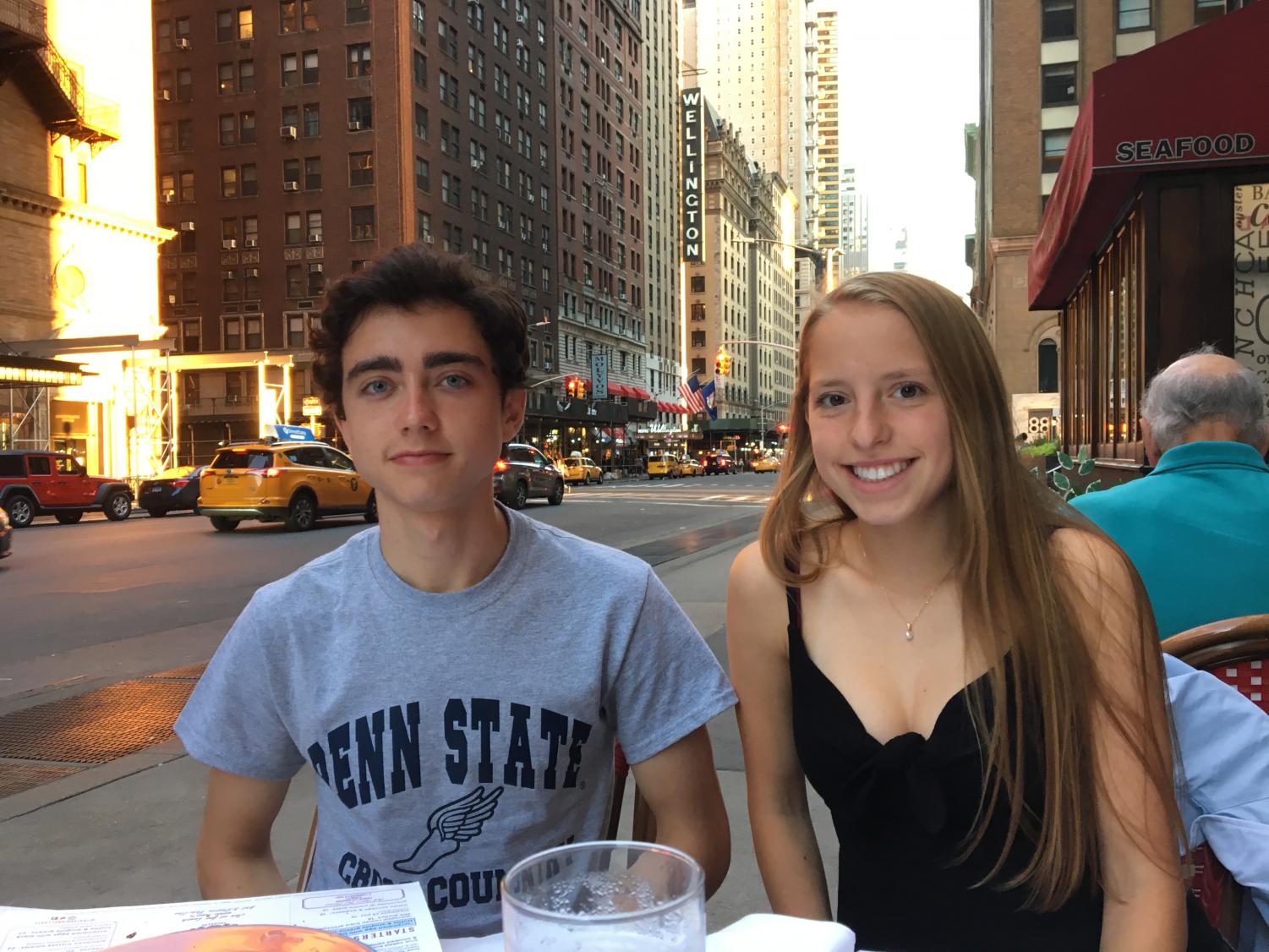 TWINNING IS WINNING: Anna and Alex Tischer eat dinner at their favorite Italian restaurant in New York, Trattoria Dell'Arte.