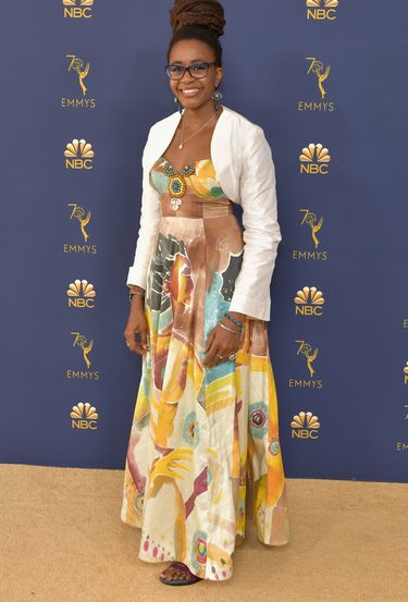 Nnedi Okorafor seen in the Afrocentric dress designed by Ms. Williams and Therez Fleetwood. 