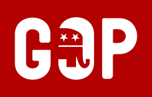 The Republican Party, also referred to as GOP, or the Grand Ole Party, is represented by an elephant. The symbol has been tied to the party since it first appeared in a political cartoon in 1874.
