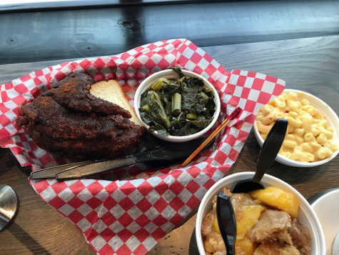 TOO HOT TO HANDLE: The charred looking skin of SHUT THE CLUCK UP chicken serves as the final warning of its fiery power. Hattie Bs is open during the week from 11:00 a.m. -10:00 p.m.