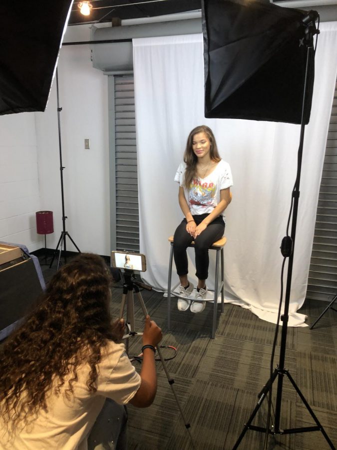 Lights, camera, action: Smith films an interview with Hailey McLeod for her documentary, All Mixed Up, which seeks to empower multiracial teens. The documentary is set to have its first screening in January 2019.