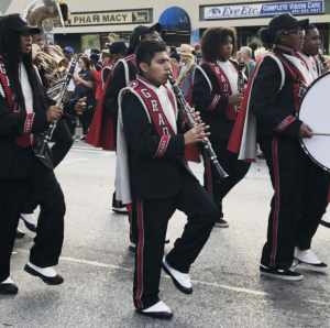 Grady marching band performs in the Little 5 Points Halloween Parade on October 20, 2018. 