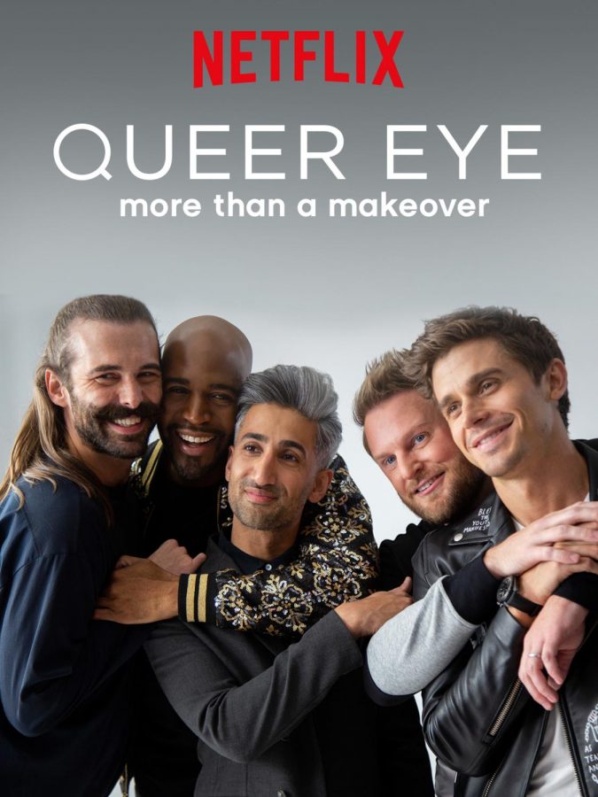 The Netflix Original, Queer Eye, stars The Fab Five, who transform the lives of guests on the show. 