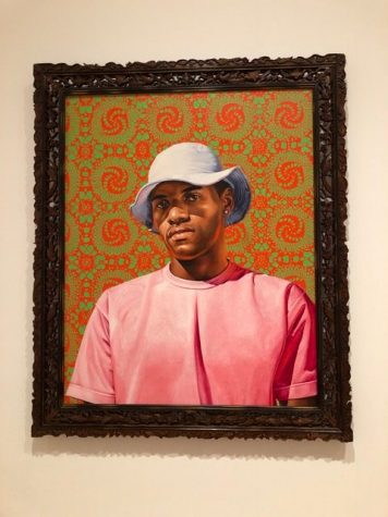 Thiogo Gliveira do Rosario Rozendo by Kehinde Wiley hangs in the High Museum of Arts contemporary collection. It is one of the paintings in Liviuss tour on social justice. 