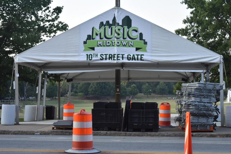 Pictured is the Music Midtown 10th street entrance directly across from the Grady arch.