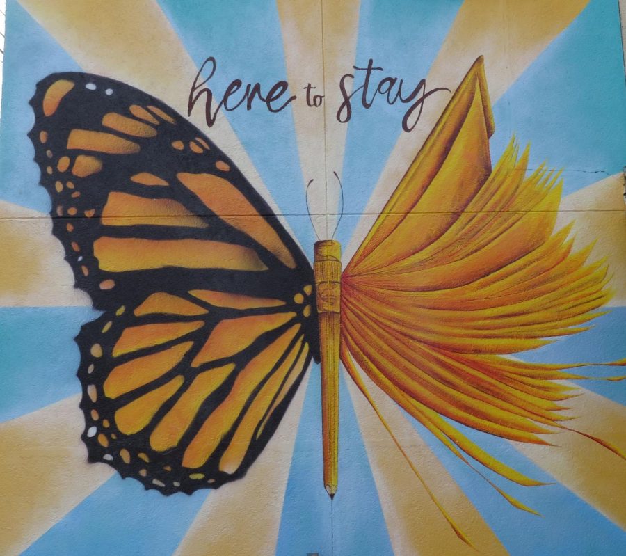#Here to stay: This mural at the Latin American Association is a design by Yehimi Cambron, an Atlanta based artist and DACA advocate. Cambron uses her platform to promote immigrant rights.