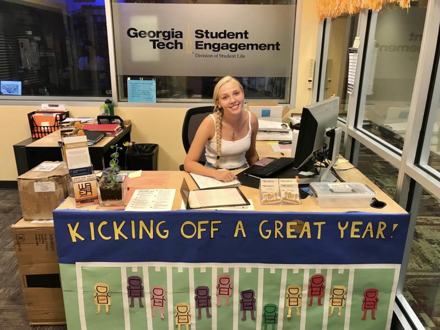 During the school week, Brown makes $8 an hour as a student assistant in the center for student engagement. Among other things, she organizes calendars at the center. 