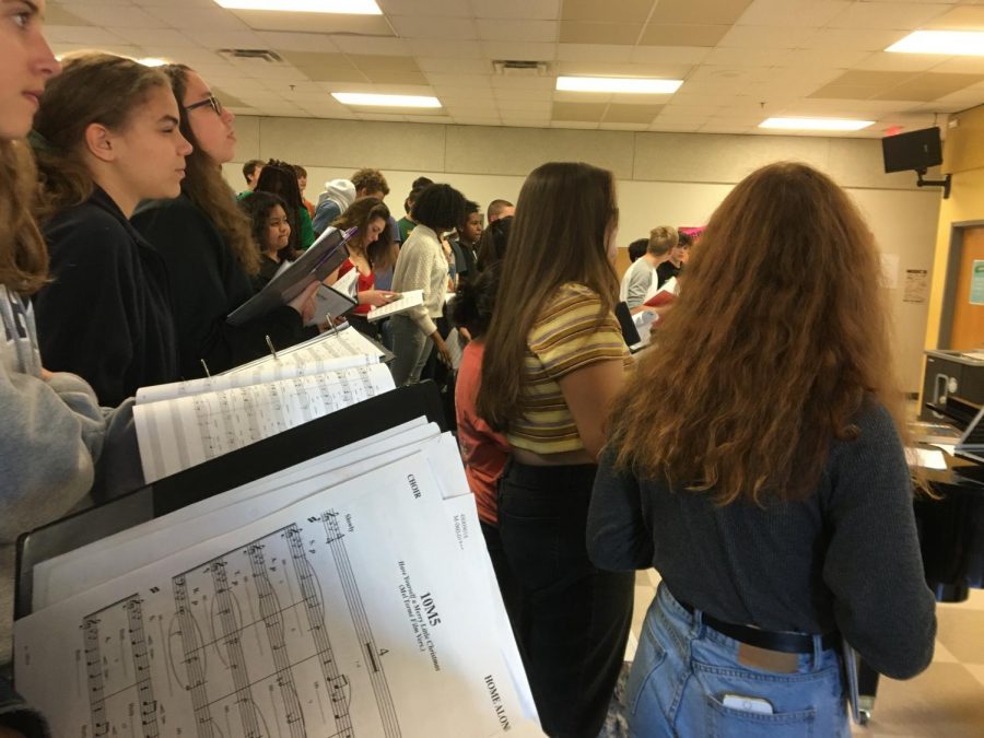 Grady chorus students stay after school, to practice well in advance of their next Movie in Concert, Home Alone.