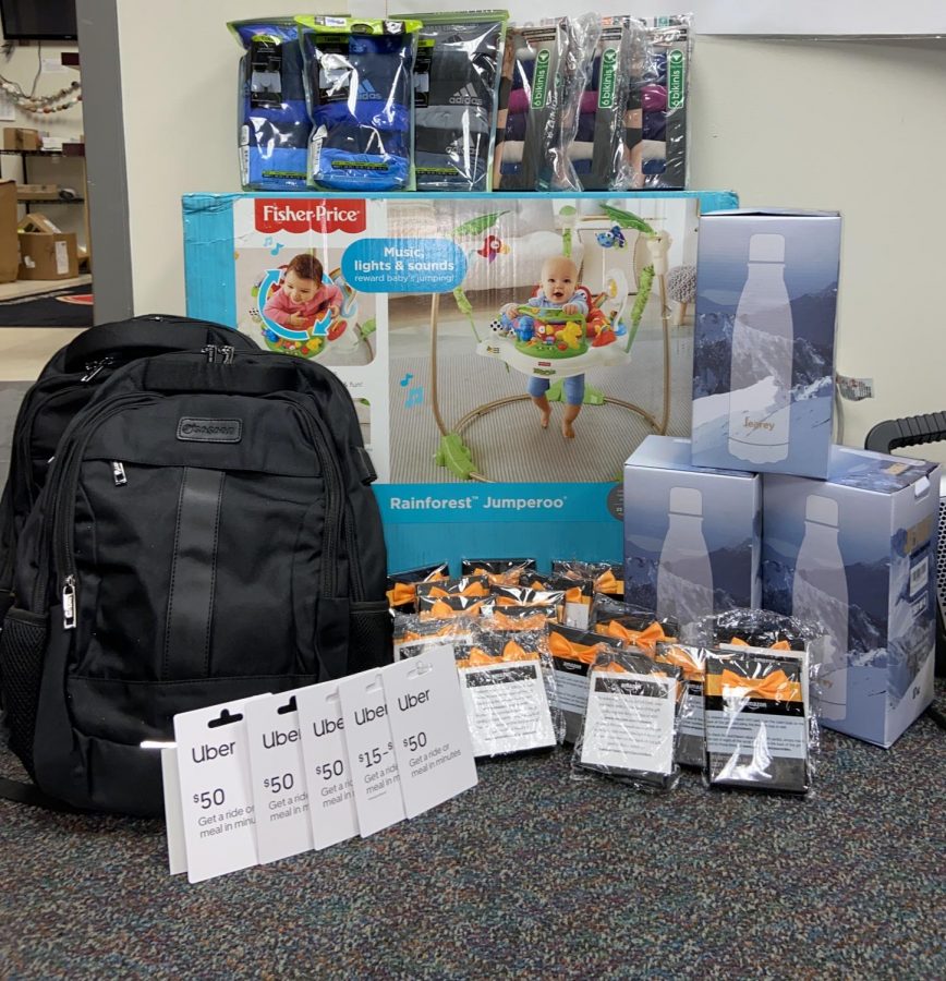 GOODIES GALORE: Grady Cares raises Backbacks, Amazon giftcards, waterbottles, Uber giftcards, underwear, and babys play toys to be donated to students and families in need. Overall, this community organization has raised over $10,000 in goods and services.