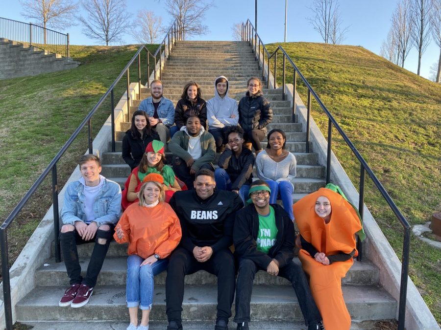 EAT YOUR VEGGIES: Wade and members of the High Steaks team pose after shooting a promotional video at North Atlanta High School in January. The video promoted the benefits of eating plant-based.