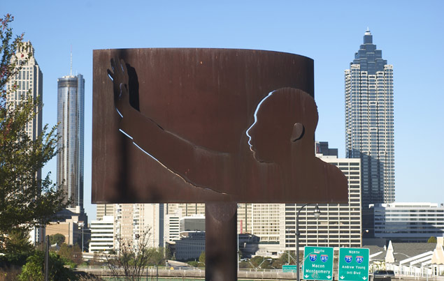 Sculpture of Martin Luther King Jr. adorns John Lewis Freedom Parkway in Atlanta. The word freedom is a common namesake in the city and a proposed name for Grady High School.