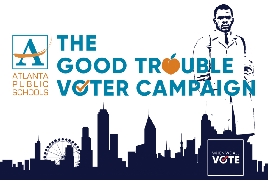 The Good Trouble Campaign is a voter registration and voting initiative new to the district in 2020. Cohorts of students and teachers and administrators in schools across the district worked to ensure that all eligible students were registered to vote and encouraged them to cast ballots. 