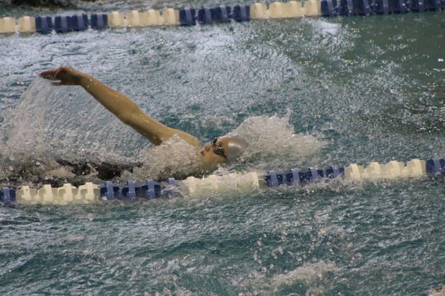 Sophomore Jory Richardson swims the 100 yard backstroke, an event she has the Grady record in.