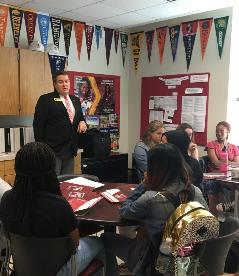 Jim Landers, Director of Undergraduate Admissions at The University of Alabama, talked to students last fall at the College Career Center (CCC). Because of online school, the CCC is holding virtual college visits, so students are still able to learn more about different schools. 
