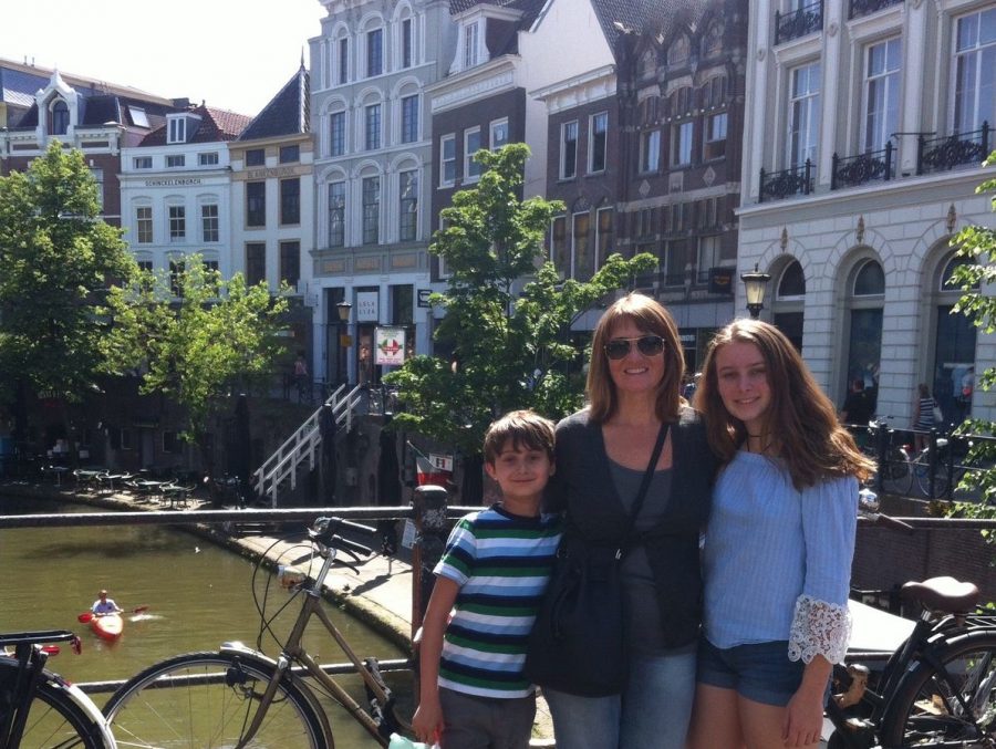 Senior Emma Uppelschoten (right) and her family visit the Netherlands.  She applied to two schools there and has had to rely on personal experience instead of college tours because of the pandemic.