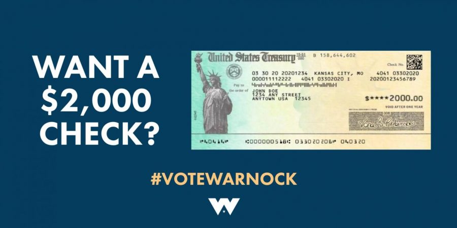 Senate runoff candidate Raphael Warnock based his successful campaign on a promise of $2000 checks to all Americans. However, after only $1400 in direct, targeted relief has been passed as a result, the promise has not been kept.