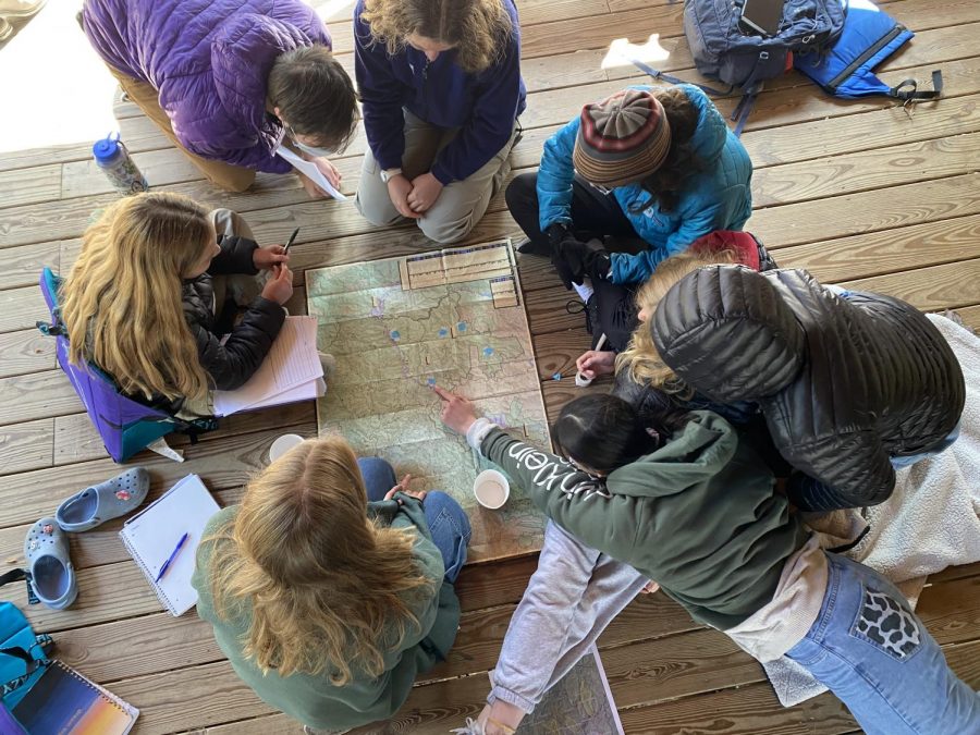 Students at Outdoor Academy were able to enjoy the hallmarks of pre-pandemic life, such as the group-based, in-person learning shown, in a safe environment.