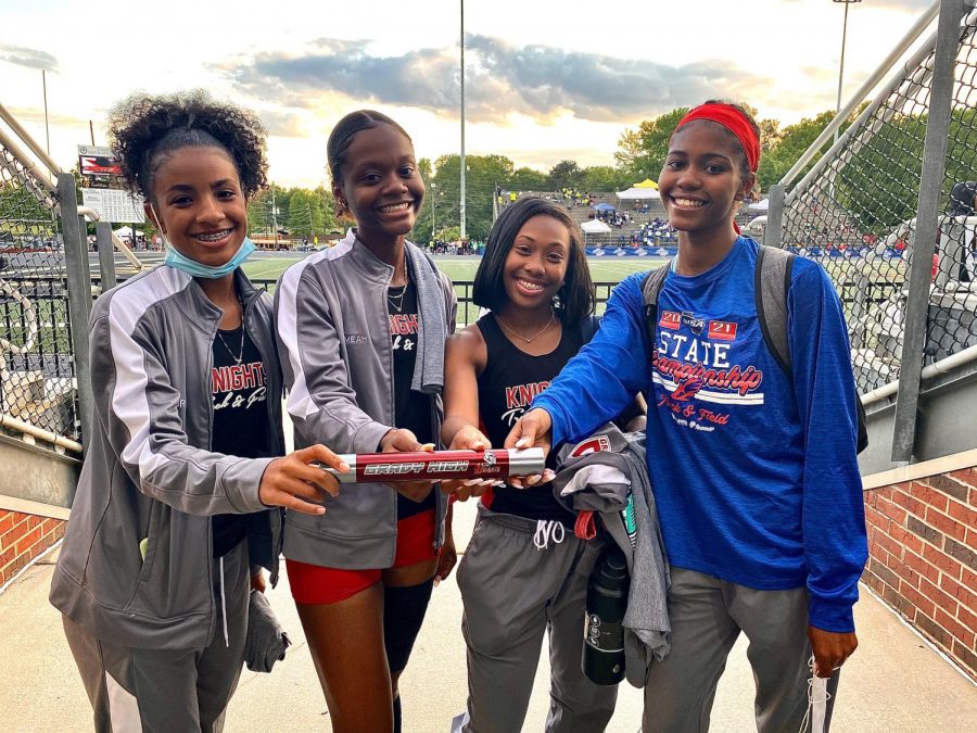 The girls 4x100 meter relay team competed at the state track meet in 2021. Overall, the Grady girls track team placed 10th at the meet, capping off a successful season. 