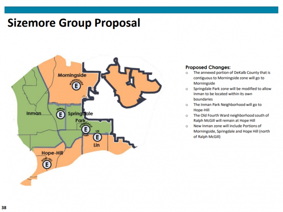 In order for Inman to become an elementary school, rezoning will take place. The Sizemore Group proposal for rezoning modifies many of the current neighborhood zones. 