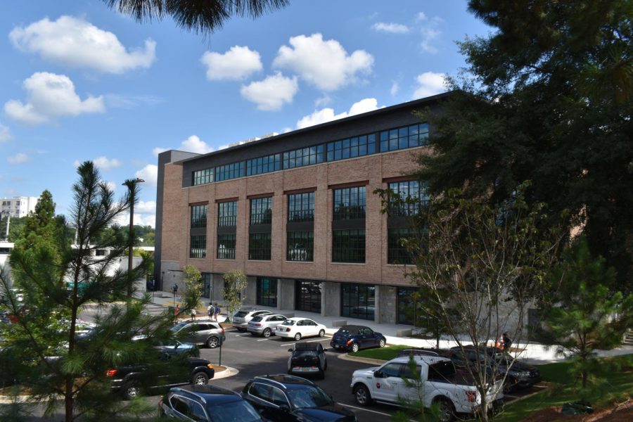Midtowns new building sits at the corner of Charles Allen Drive and 10th Street. In addition to the building, a new parking lot has been added for students and staff to utilize. 