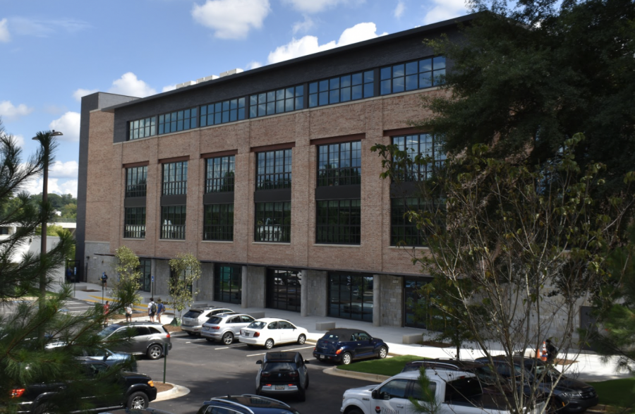 Midtowns new building sits at the corner of Charles Allen Drive and 10th Street. In addition to the building, a new parking lot has been added for students and staff to utilize. 