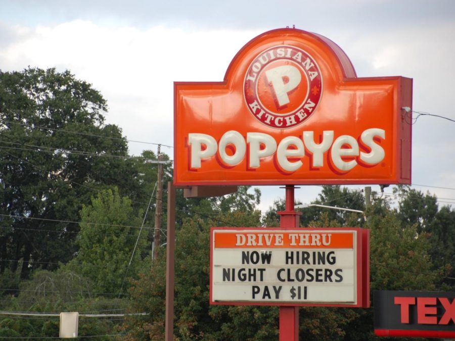 Fast food restaurants such as Popeyes have been searching for workers. The fast food industry is one of the most affected industries of the labor shortage.