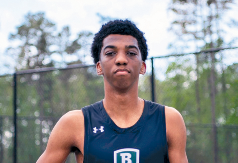 BALLING OUT: Barnes wears his uniform as a basketball commit for Richard Bland College.