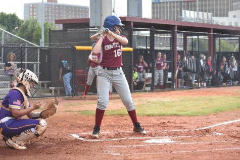 Junior Lily Reilly gets in stance to swing against Villa Rica. 