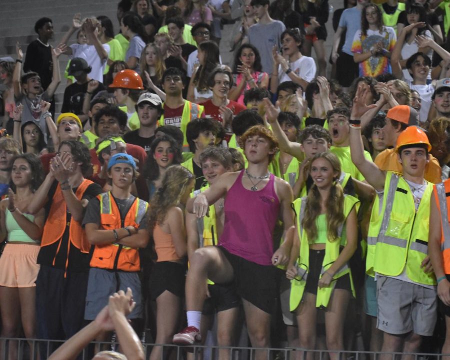The Midtown student section celebrates after a Knights extra point. 