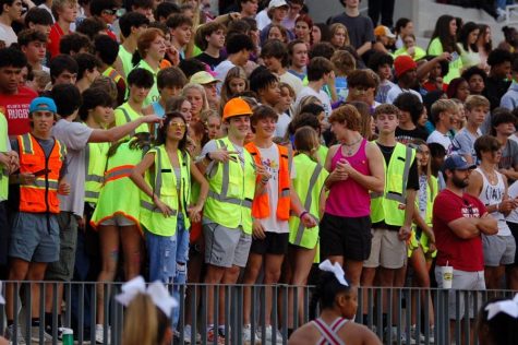 Seniors show their spirit while dressed in neon at the first home football game against KIPP Atlanta Collegiate. The Knights won 33-10.