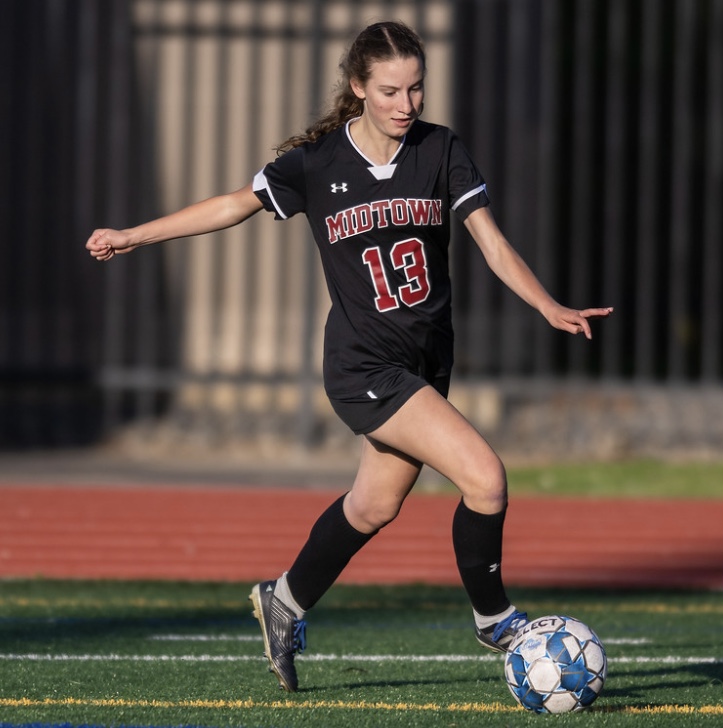 Senior Shay Bowman is co-captain of the Midtown girls soccer team. Last year, she also served as a co-captain. 