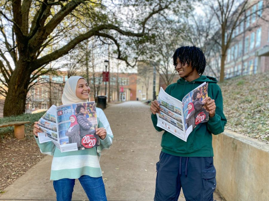 Seniors Salaam Awad and Hunter Graves are among 20 honorees for the Atlanta Intown newspaper section “20 Under 20” that selects students under the age of 20 for their dedication to assisting others.