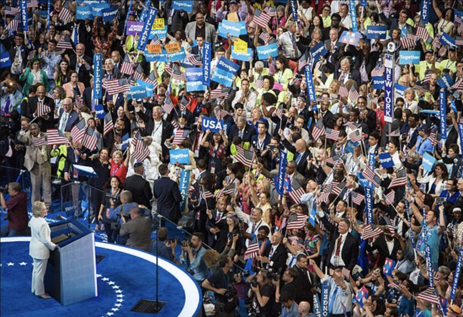 Hillary Clinton speaks at the 2016 Democratic National Convention (DNC) in Philadelphia, Pennsylvania. The 2024 DNC was chosen to be in Chicago after beating Atlanta for the pick. Not holding the convention in Atlanta was a missed opportunity and could have helped Georgia move further as a blue state.