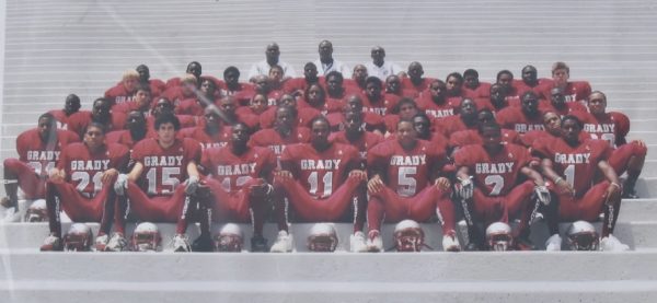 The 2005 “Dome Team” was the only Grady team to go undefeated in the regular season, finishing the regular season 10-0, en route to a 13-1 record. Its postseason was capped by a loss in the GHSA 2AA state semifinals. The players pose for a photo at Grady Stadium prior to their historic season. The team set records that the school is now aspiring to beat.
