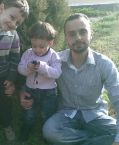 Victims of the Ghouta chemical attacks had to relocate in a short period after the  regime opened exits.

Left to Right: Mohammed (Age 4) Ahmed (Age 3) and their father Ayman Hazroma