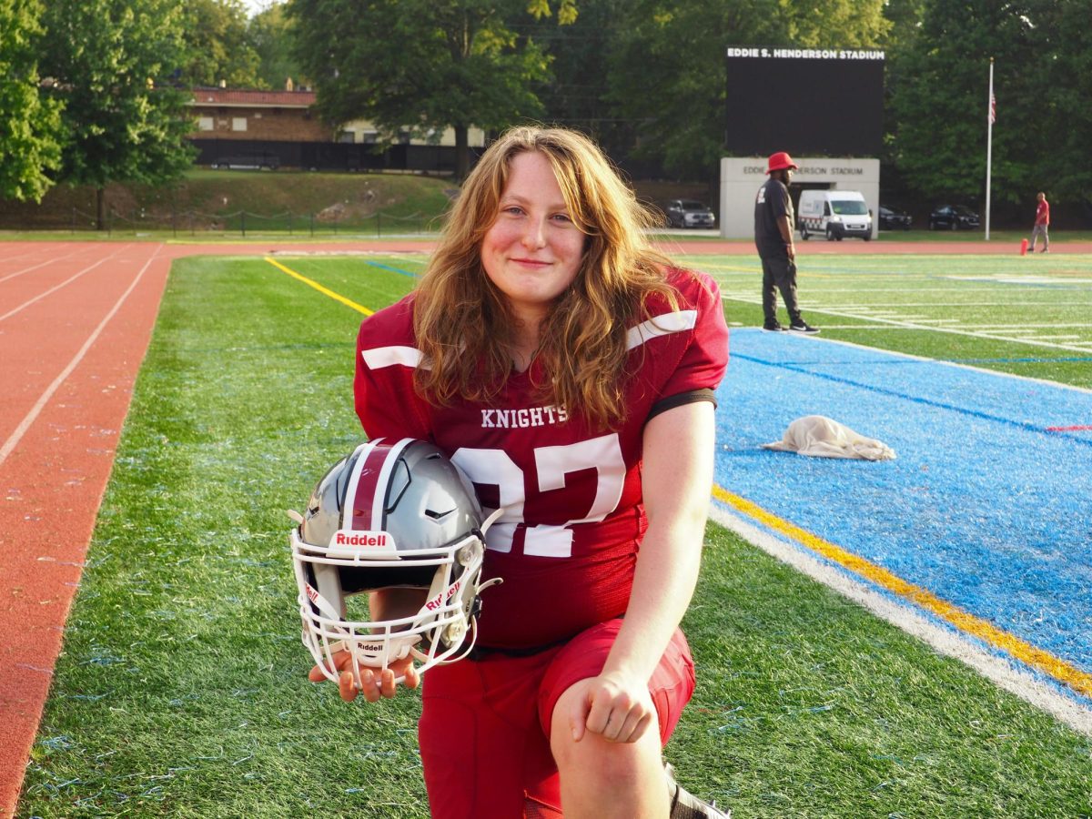 Junior Isabelle Perry was determined to play football. Michael Perry, Perry’s father, recalls her sneaking out of the
house to join early morning and evening practices. Michael Perry, while initially opposed to the idea of Perry playing football, has
come to the realization that what Perry is doing is “groundbreaking.” He now celebrates and supports Perry’s decision to play football.