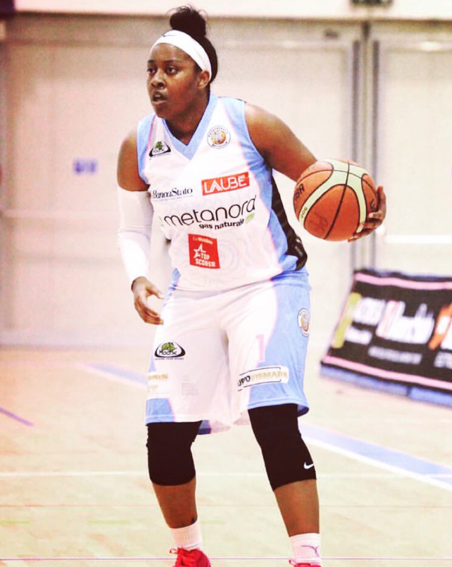 Miller surveys the court during a game with Bellinzona Basket in Switzerland. Miller was with Bellinzona basket for a season before deciding to step back and coach at Douglass.