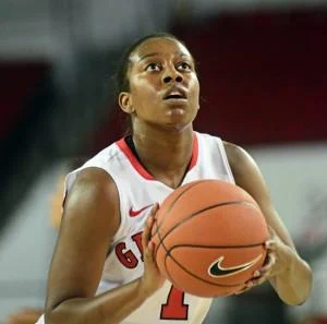 Khaalidah Miller during her collegiate game against Alabama in 2013. Miller was a four year starter for the Georgia Bulldogs, and received many accolades during her collegiate career.