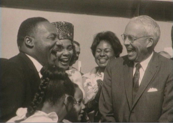 CONNECTING COMMUNNITES: Ivan Allen Jr. [pictured right] engaged in racial issues throughout his eight years in the Atlanta Mayor’s office and worked closely with Dr. Martin Luther King Jr. [pictured left] and the Southern Christian Leadership Conference. Dr. King’s wife, Correta Scott King [depicted in forefront left]
said about Allen’s mayorial leadership, “With unflinching courage, he guided the city through some of the most turbulent waters.”