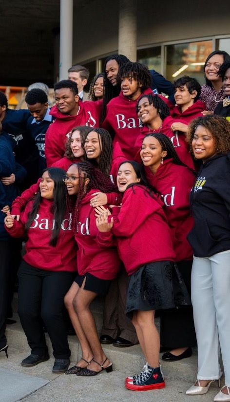 The ten Posse Scholars attending Bard College pose with their Posse mentors after receiving the scholarship.