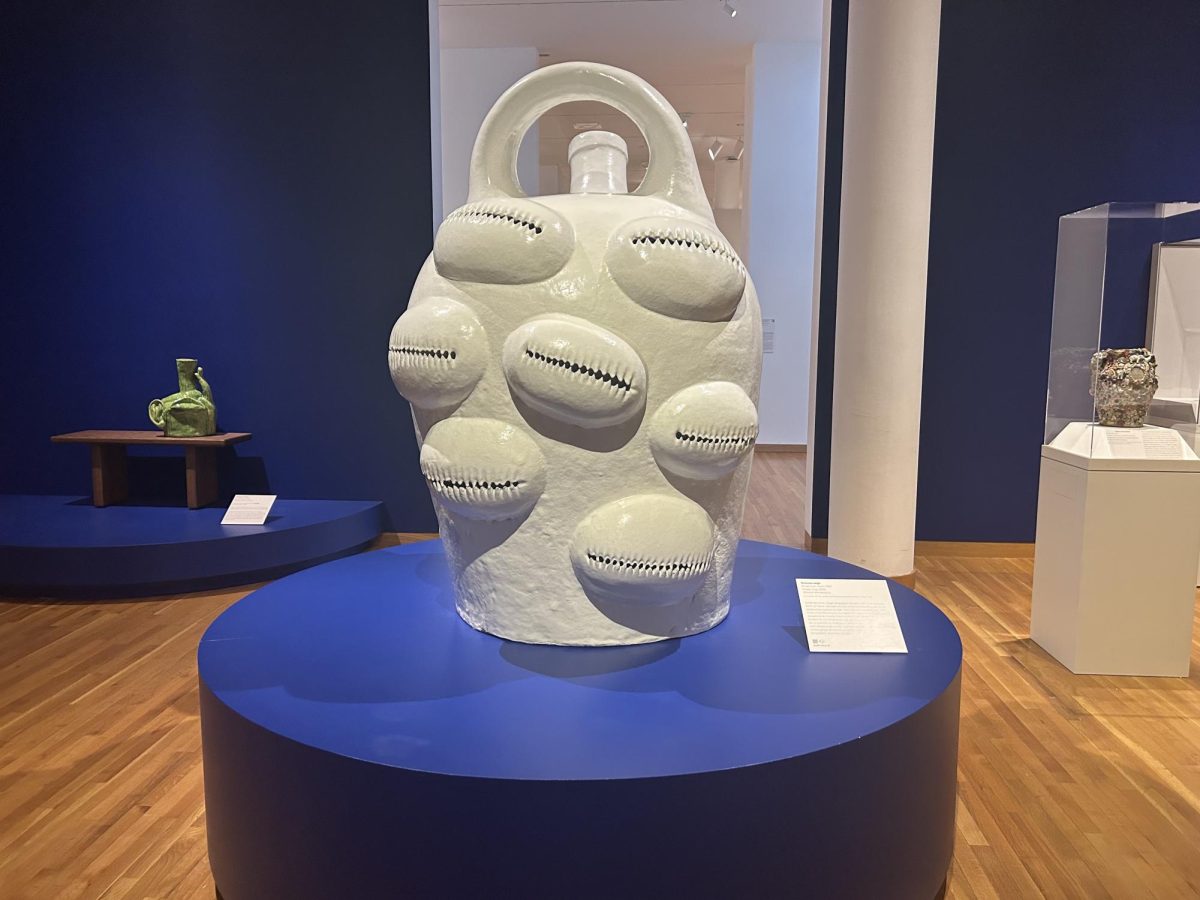 In addition to highlighting pottery made from enslaved Black potters in Edgefield District, Hear Me Now showcases work from contemporary artists. Simone Leighs Jug is inspired by pottery from Edgefield District. 