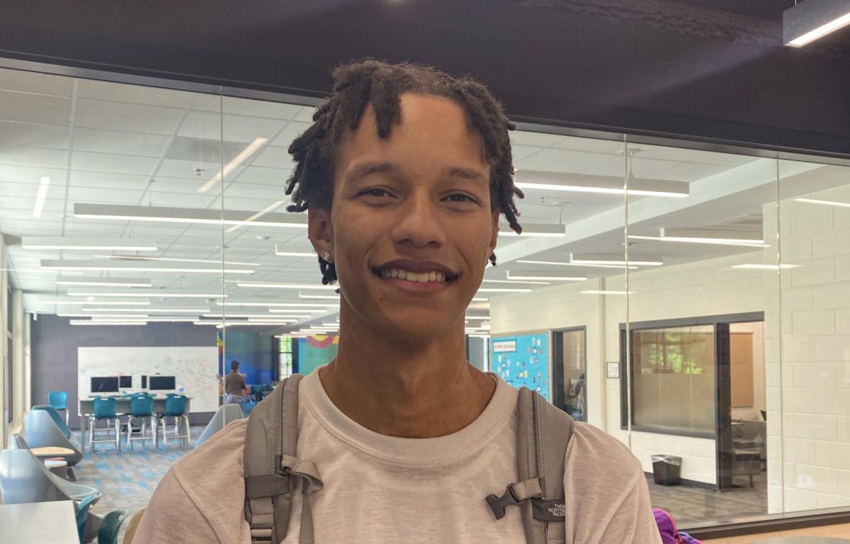 Junior Fatem Grady smiles while preparing to leave after school.