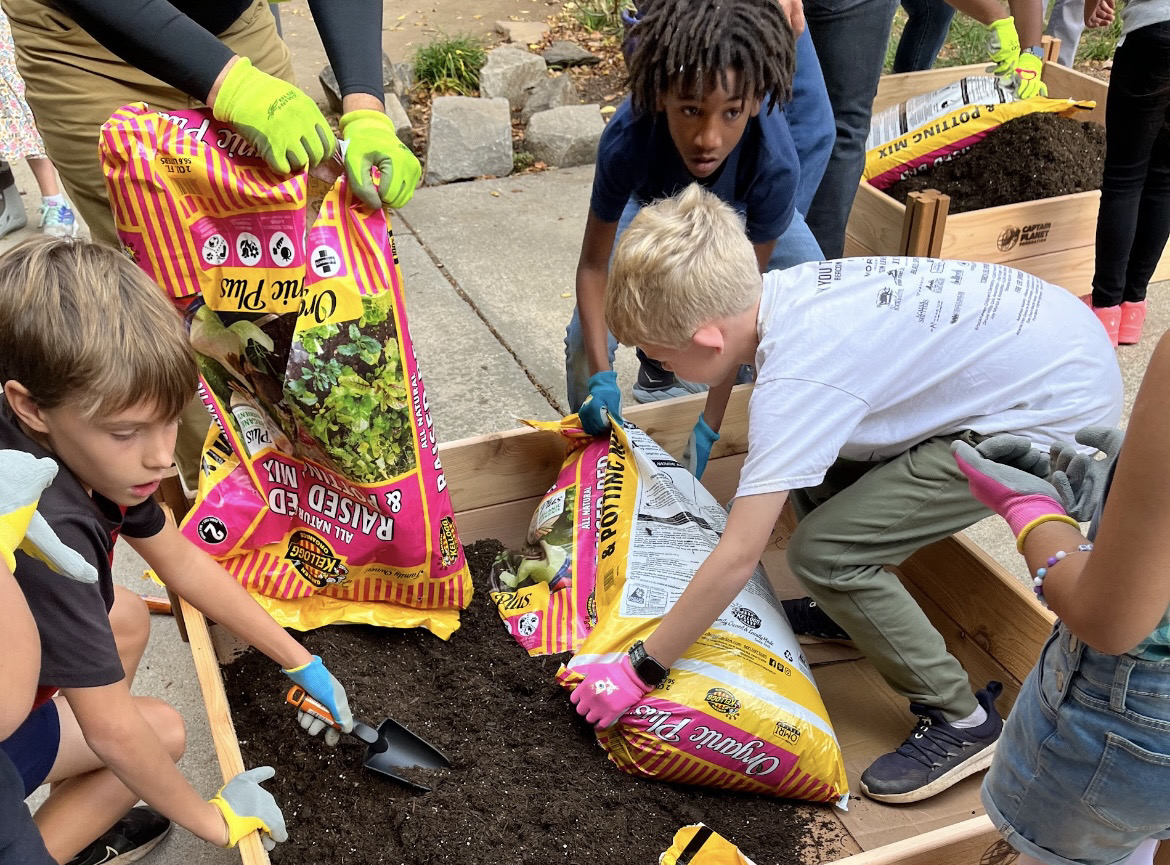 Virginia-Highland Elementary's student-grown garden was created with the goal of educating students about food sustainability and teaching them to collaborate with one another to maintain the space.