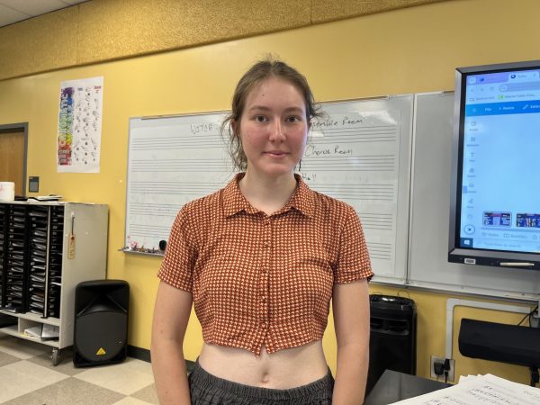 Zoe Diamond-Wilding smiles in the chorus room after class.